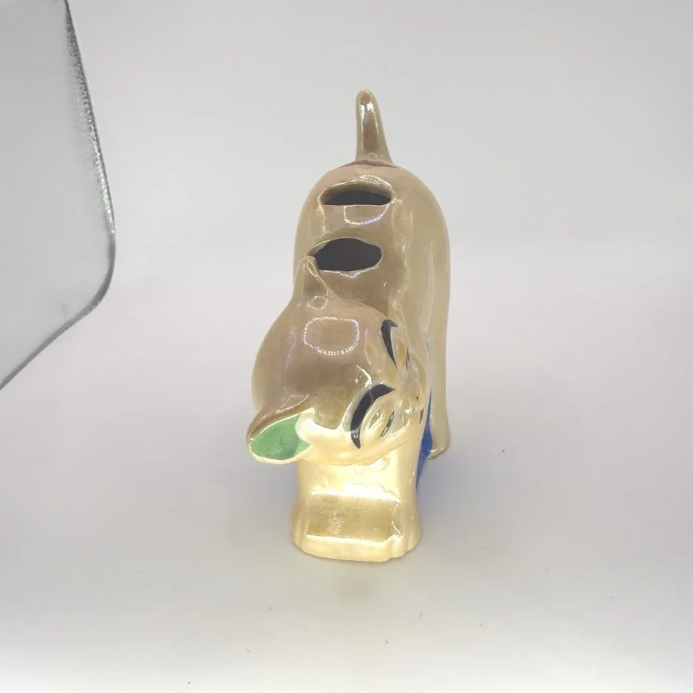 Lusterware Gold Castle Cat 1930's figural ceramic TOOTHBRUSH‎ HOLDER Japan